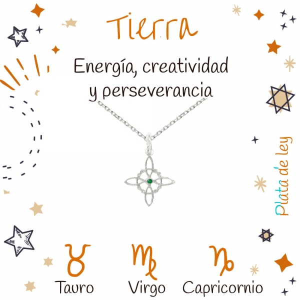 Collar nudo de bruja XS signos tierra