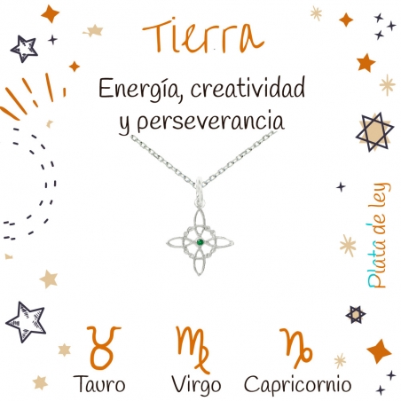 Collar nudo de bruja XS signos tierra