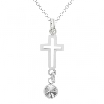 Amuleto Cruz & Punto de luz blanco