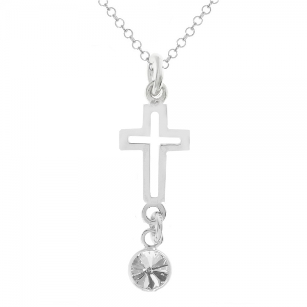 Amuleto Cruz & Punto de luz blanco