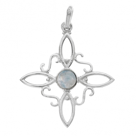 Colgante Nudo de Bruja con piedra luna