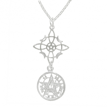 Amuleto Nudo de Bruja 4 lunas & Tetragrámaton