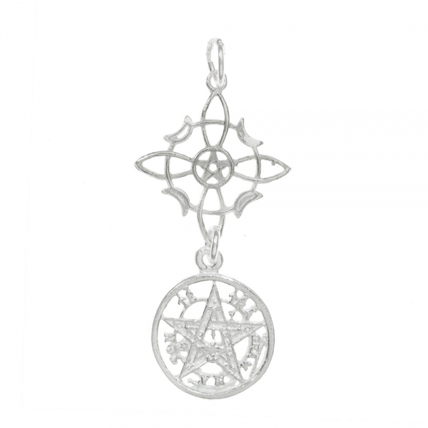 Amuleto Nudo de Bruja 4 lunas & Tetragrámaton