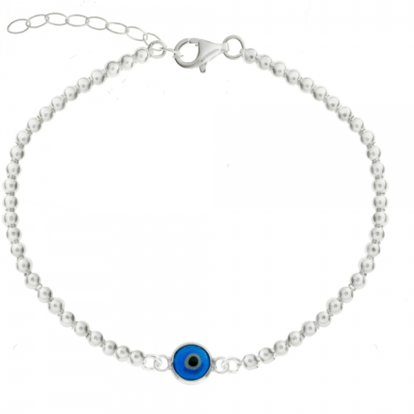 Pulsera de bolitas con ojo turco