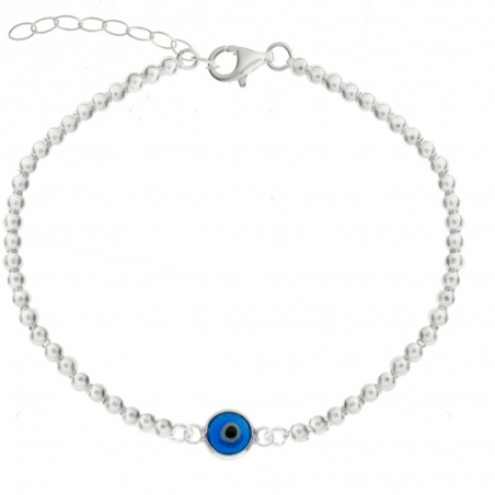 Pulsera de bolitas con ojo turco