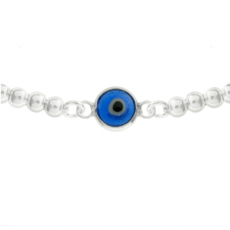 Pulsera de bolitas con ojo turco