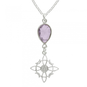 Amuleto Nudo de Bruja con gota de piedra