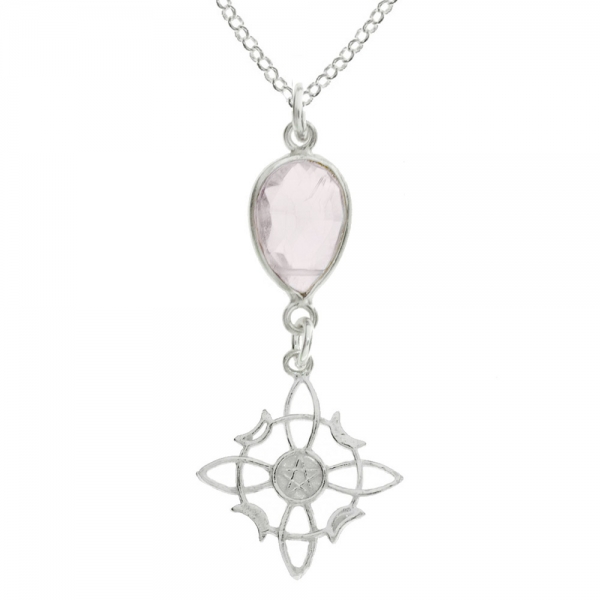 Amuleto Nudo de Bruja con gota de piedra