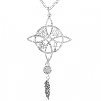 Amuleto Nudo de Bruja con pluma