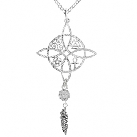 Amuleto Nudo de Bruja con pluma