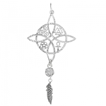 Amuleto Nudo de Bruja con pluma 2