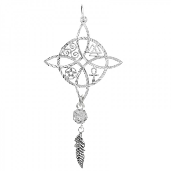 Amuleto Nudo de Bruja con pluma