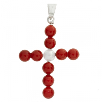 Cruz piedra natural Plata de Ley 2