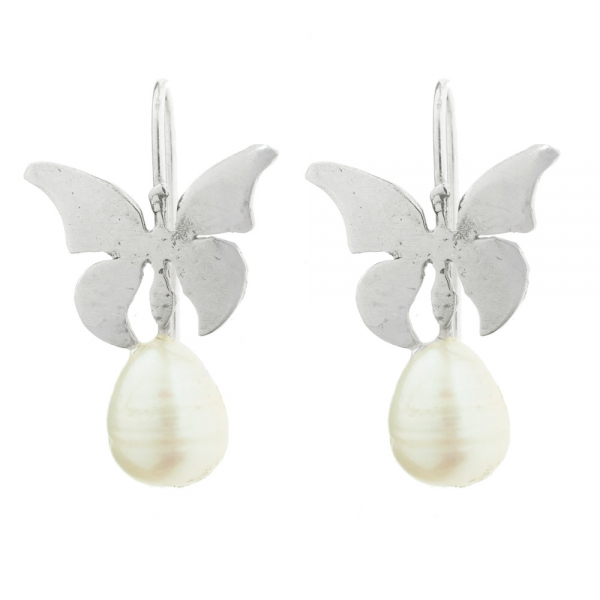 Pendientes mariposa & perla