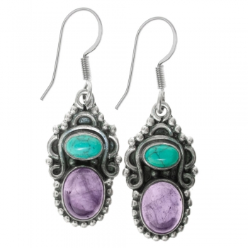 Pendientes Turquesa & Amatista