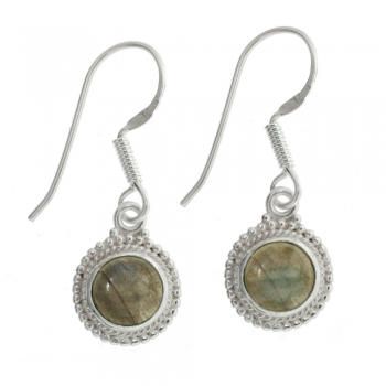 Pendientes étnicos piedra redonda 2