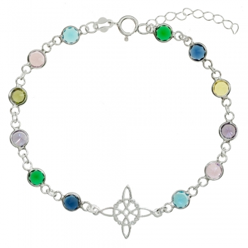 Pulsera Nudo de Bruja & Cristales de colores