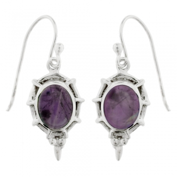 Pendientes largos con piedra oval