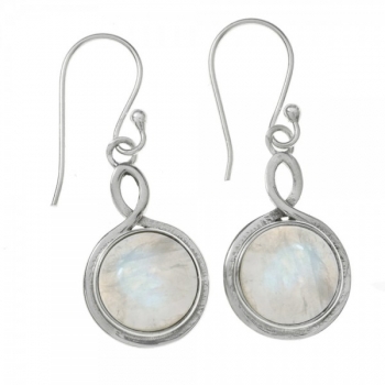 Pendientes piedra redonda Plata de Ley