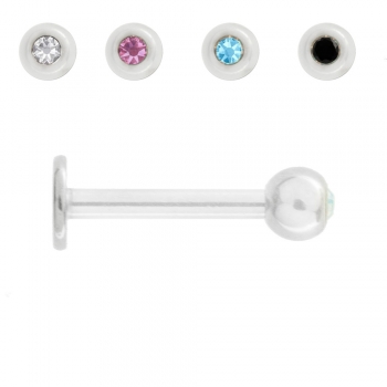 Piercing barra con bola y circonita