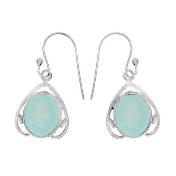 Pendientes piedra oval Plata de Ley 2
