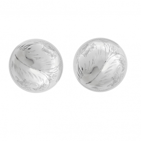 Pendientes media bola labrada