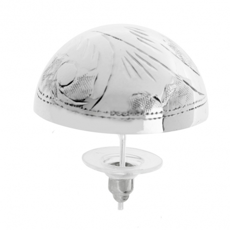 Pendientes media bola labrada