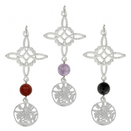 Doble amuleto Nudo de Bruja & Tetragrámaton