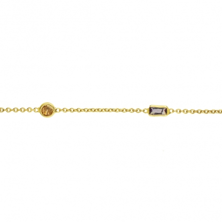 Pulsera dorada con circonitas