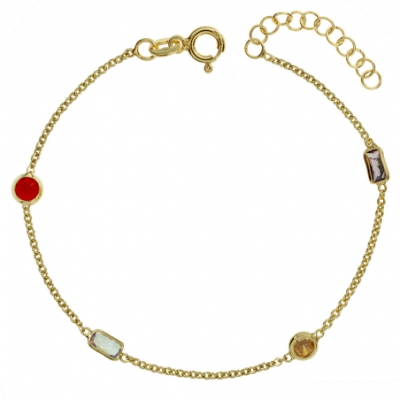 Pulsera dorada con circonitas