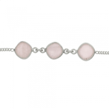 Pulsera rombos de Cuarzo Rosa 2