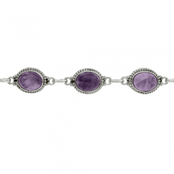 Pulsera eslabón oval de amatista 2