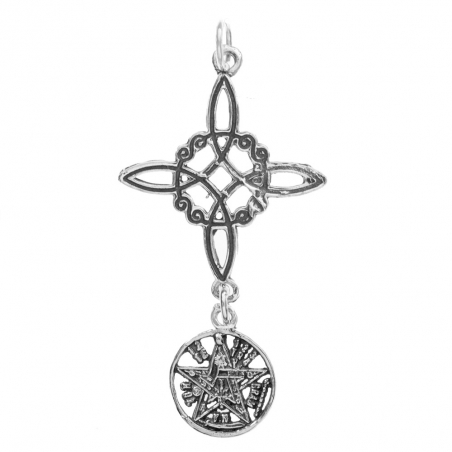 Doble amuleto Nudo de Bruja & Tetragrámaton