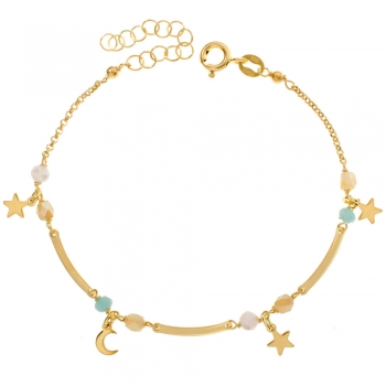 Pulsera dorada con estrellas