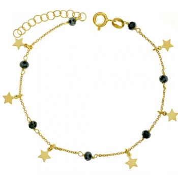 Pulsera dorada con estrellas & cristales