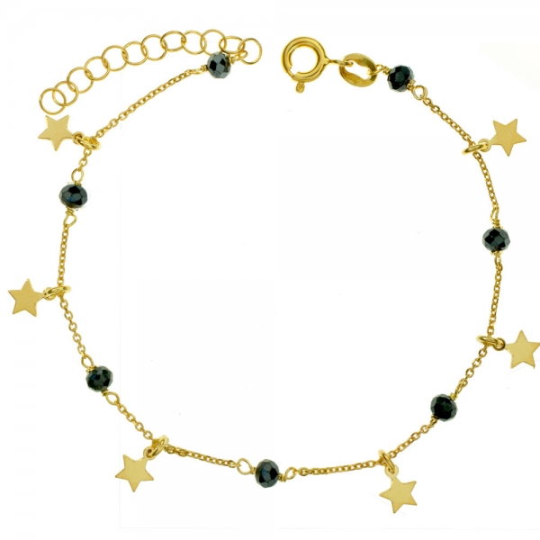 Pulsera dorada con estrellas & cristales