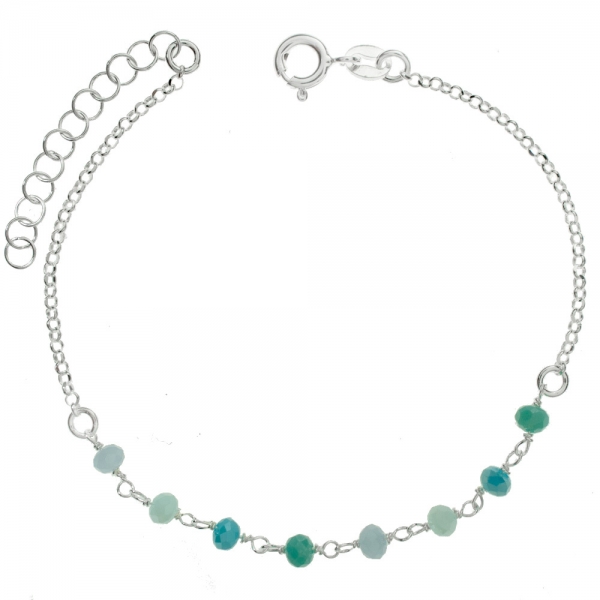 Pulsera con cristales tonos azules