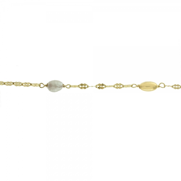 Pulsera dorada con perlas barrocas