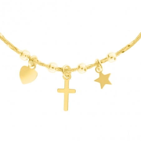 Pulsera dorada con colgantes