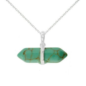 Collar punta de turquesa Plata de Ley