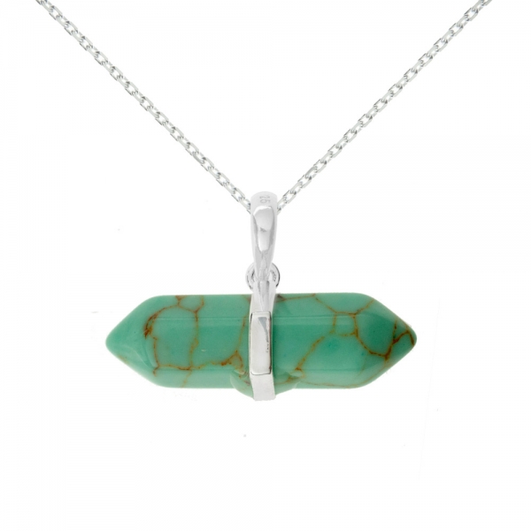 Collar punta de turquesa Plata de Ley