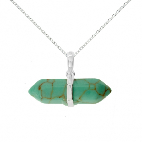 Collar punta de turquesa Plata de Ley