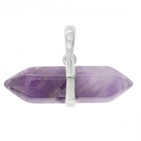 Collar punta de amatista Plata de Ley