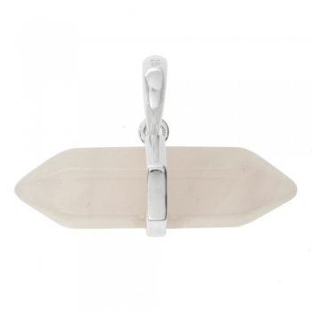 Collar punta de cuarzo rosa Plata de Ley 2