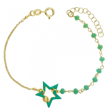 Pulsera dorada con estrella
