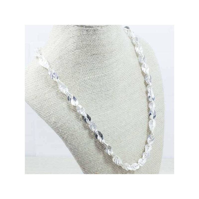 Collar lentejuelas Plata de Ley