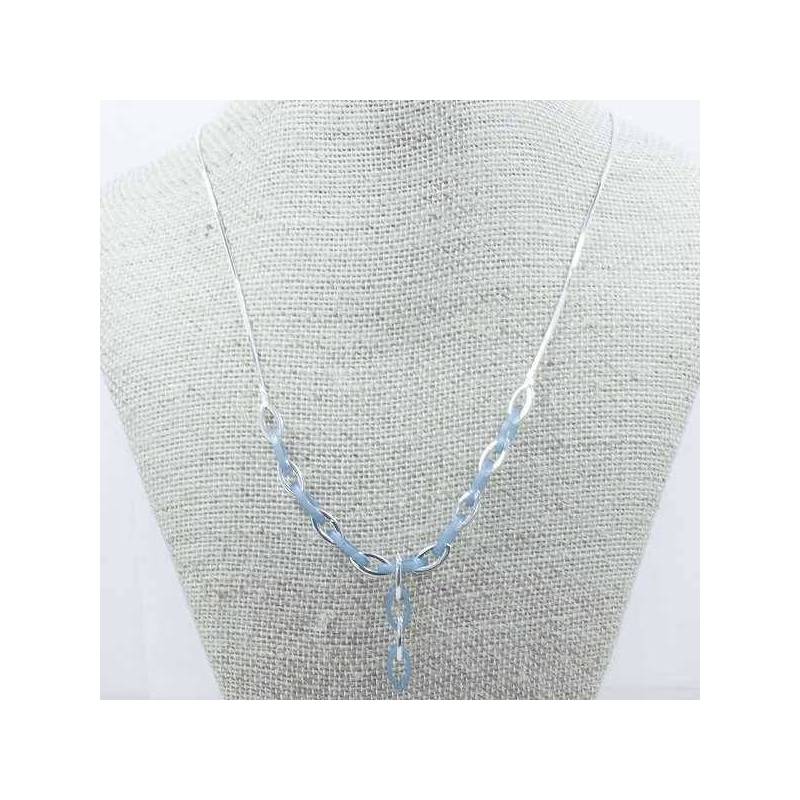 Collar eslabón oval Plata de Ley
