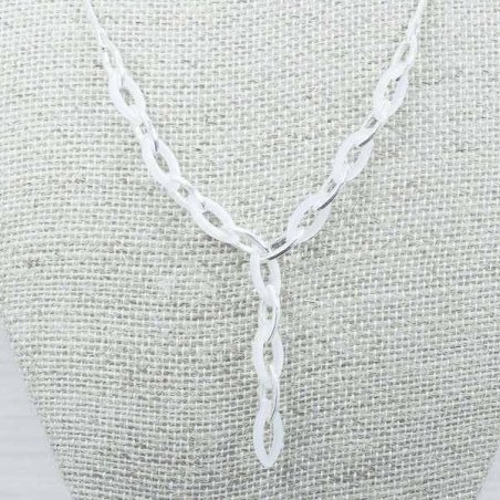 Collar eslabón oval Plata de Ley