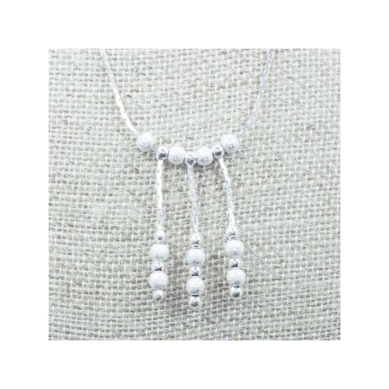 Collar bolas Plata de Ley