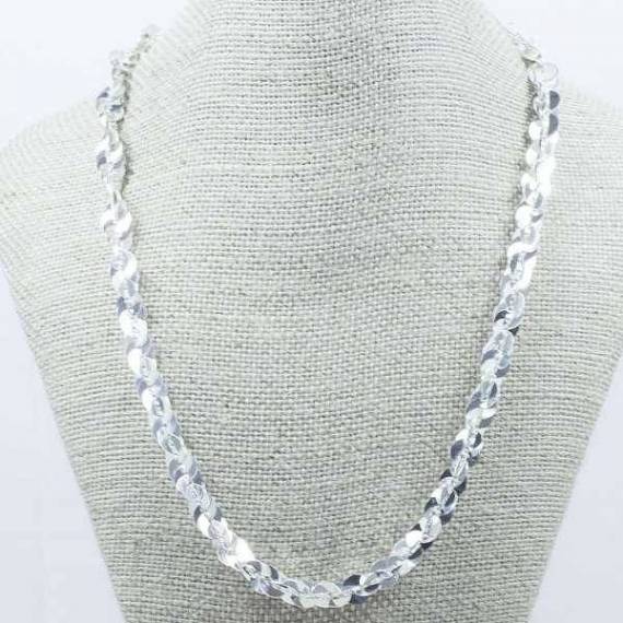 Collar lentejuelas espejadas Plata de Ley